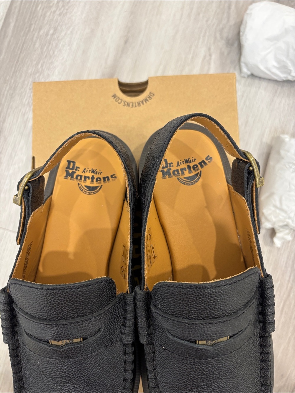 Dr Martens Penton Slingback Unisex Mules Black Westminster Penny Loafers W9 M8 - Picture 12 of 16